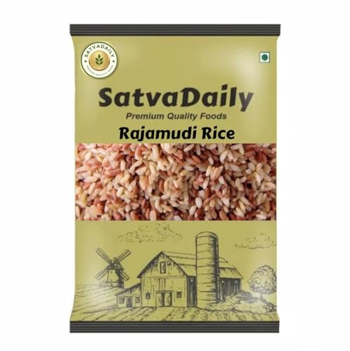 SatvaDaily Rajamudi Rice (Unpolished) 900g | Traditional Organic Rajamudi Arisi | Rajamudi Akki | Rajmudi Biyyam | Long Grain 100% Natural. Naturally Low GI, High in Fibre