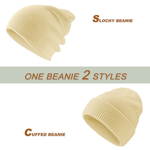 Image of Rosoz Unisex Beanie Winter Knitted Skull Cuffed Soft Warm Hat for Men /Women Slouchy Ski Watch Cap