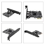 Alide Karta rozszerzeń USB 3.2 PCI Express 2 porty USBC, karta PCIE USB-C PCI-Express do komputerów stacjonarnych z obsługą systemów 7 10 11LINUX