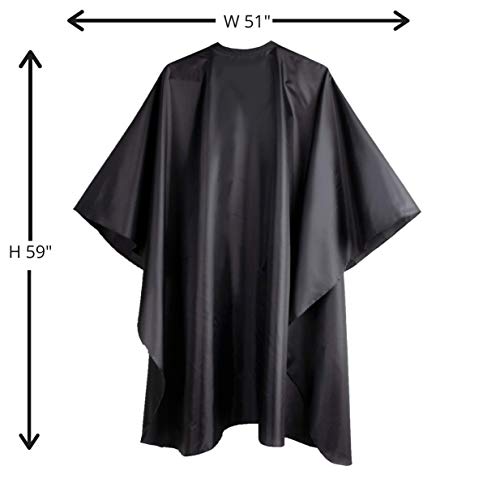 Delkinz Barber Cape Large Size With Adjustable Snap Closure Waterproof Hair Cutting Salon Cape For Men, Women And Kids- Perfect For Hairstylists - Black (Black - Pack Of 1) #TOP2