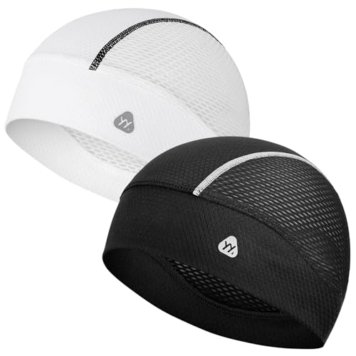 Image of YANIKY Skull Caps for Men, Breathable Mesh Helmet Liner Sport Cooling Skull Caps for Women Sweat Cap Lightweight Cycling Cap