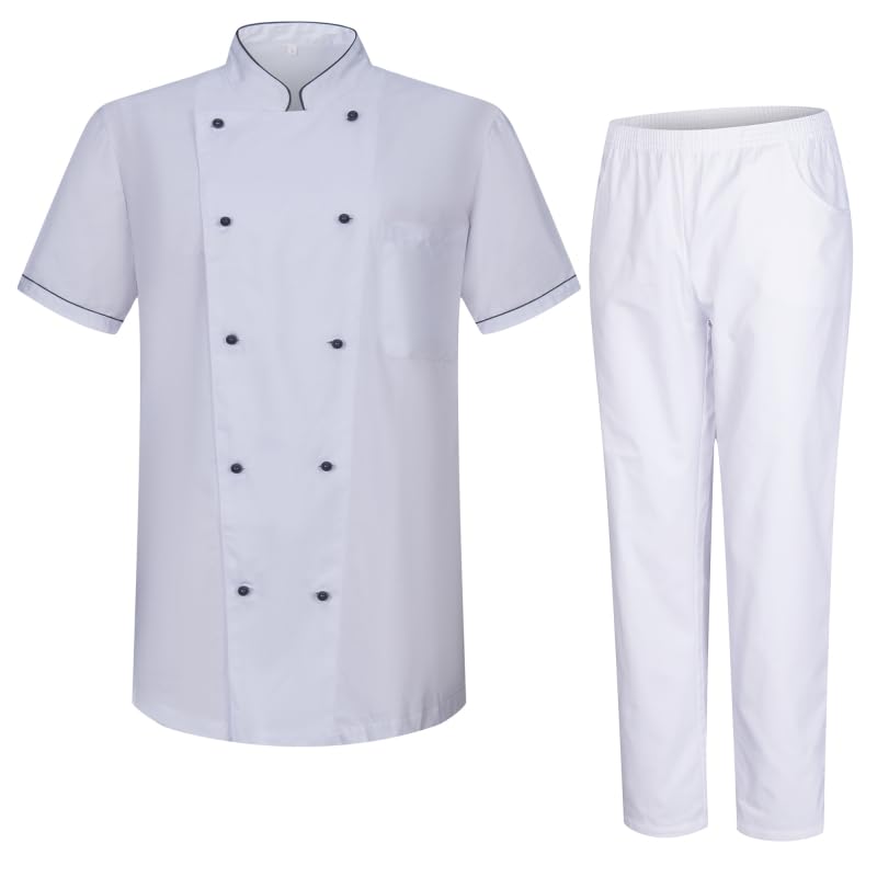 MISEMIYA - Chaqueta y Pantalon Cocinero Hombre - Chaqueta de Chef Hombre - Uniforme Hosteleria - 8501B-8312
