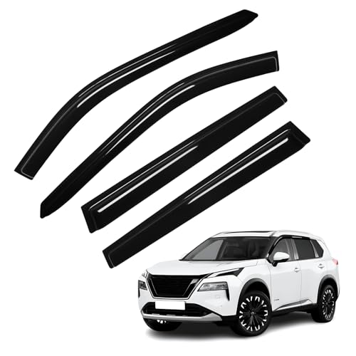 Image of Rogue Rain Guard - Window Visors for Nissan Rogue 2021-2025 2026, Out-Channel Side Window Rain Guards for Rogue, 4PCS, Black, Car Accessories