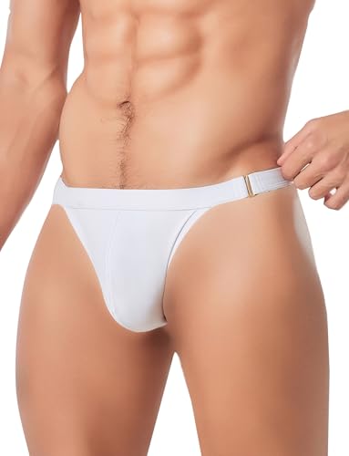 FEOYA Mens Swim Briefs Solid Low Rise Swimsuit Surfing Bikini Beach Bathing Suit Swimwear with Metal Buckle