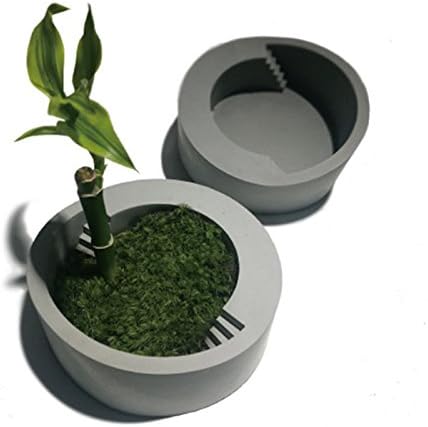 Flower Pot Silicone Mold Concrete Round with Stairs Shape Handmade Succulent Plants Garden Bonsai Decorating Tools