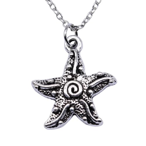 Collier ras-du-cou étoile de mer argenté qui ne bouge pas