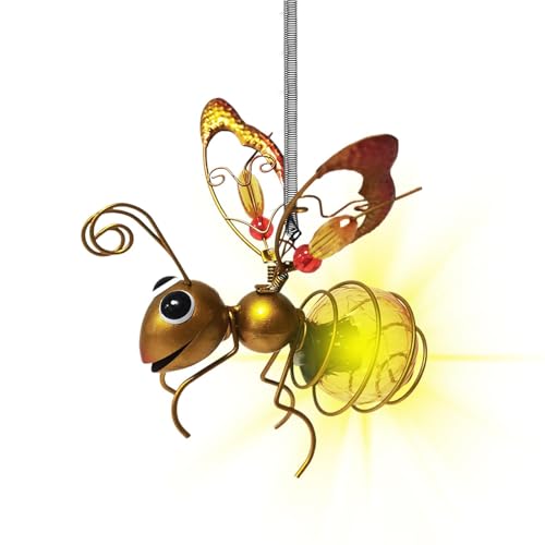 Luces solares de jardín de mariposa, luces solares de mariposa para exteriores,Decoración de balcón de estatua de abeja voladora | Escultura decorativa de mariposa con lámpara, cesta de Pascua para