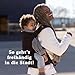 Beco Toddler Babytrage & Kindertrage (9-27 kg) - 100% Baumwoll Trage Kleinkind, Leicht & Atmungsaktiv, Hüftfreundlich mit 2 Tragepositionen: Bauchtrage & Rückentrage (Schwarz)