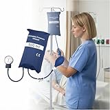 Tragbarer Druckbeutel, 500 ml, IV-Flüssigkeitsmanschette mit Manometer und Pumpe für den Notfall und den klinischen Gebrauch, strapazierfähiges Nylon-Verbundmaterial (blau)