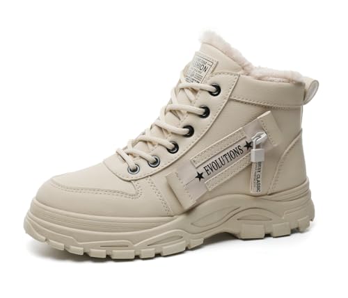 Gansenzon Snow Boots Womens Warm Fur Lined Winter Boot Comfortable Ankle Booties Outdoor Anti Slip Shoes Waterproof Short Boots