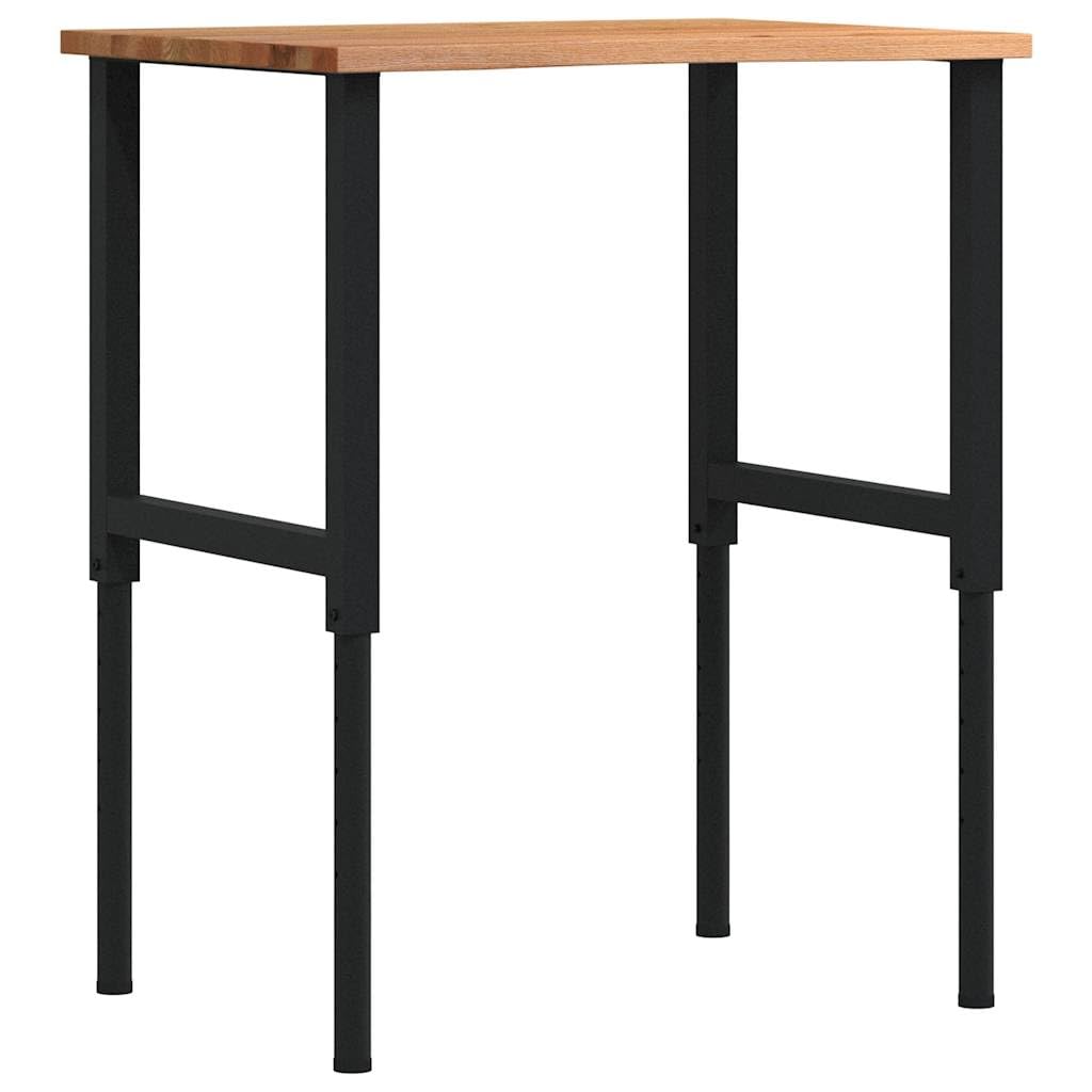 vidaXL Banco de Trabajo Madera Roble marrón Claro 80x60x(71,5-98) cm, Mesa de Trabajo, estación de Trabajo, Banco de Trabajo de Metal