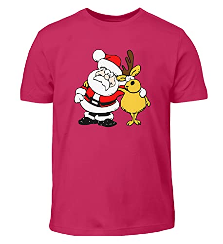 T-Shirt Père Noël Enfant Coton Rouge Bordeaux - Santa Claus 152 164