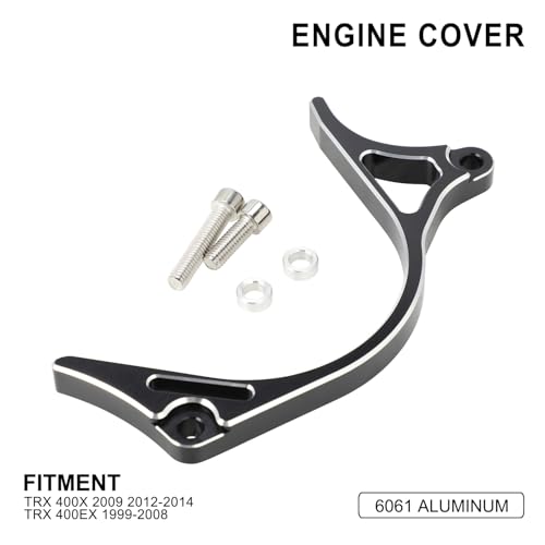 Image of Case Saver Engine Protection Cover CNC for Sportrax 400 TRX 400EX TRX400EX 99-08 TRX400X 09-14 ATV Black