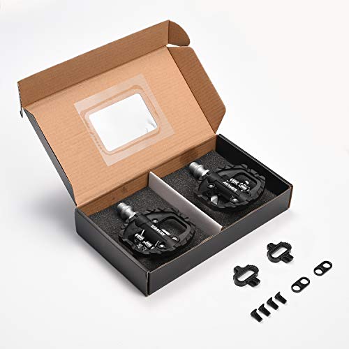 XEWEA MTB Bike Pedals Dual Platform Compatible with Shimano SPD Mountain Clipless Pedals,3-Sealed Bearing Non-Slip Lightweight Nylon Fiber Bicycle Platform Pedals for BMX MTB Spin Trekking Bike - Thumbnail 5