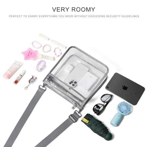 Image of Bluome Clear Bag for Stadium Events 12x12x6, Clear Purses Stadium Bag Crossbody Purses for Concerts Football Games Travel