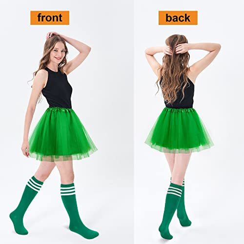 Tutu de running vert foncé à 3 couches Simplicity avec taille élastique - 3
