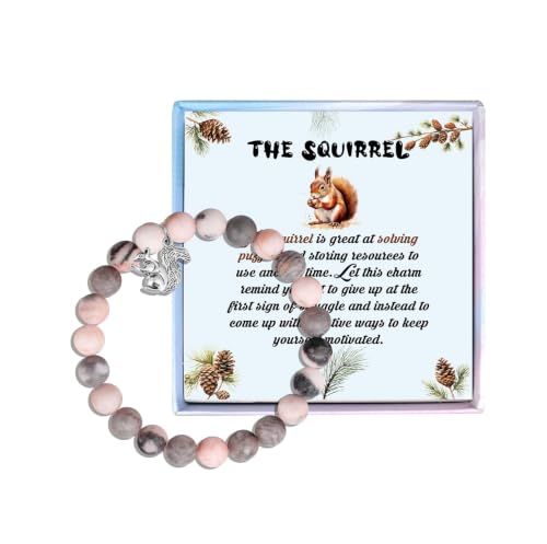 Image of MollyQueen Cute Squirrel Gifts - Squirrel Jewelry Bracelet Inspirational Gift for Friend
