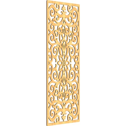 Image of Buel Decorative Pierced Fretwork Wood Wall Panels, 23 3 /8 inchW x 59 3 /8 inchH x 3 /8 inchT, Cherry