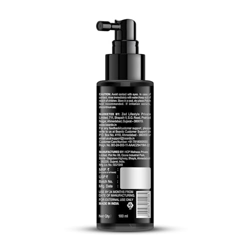 Image of Beardo Rosemary Hair Spray with Redensyl & Rice Water | Activates Natural Hair Growth, Reduces Hair Fall & Breakage | Strengthens Roots | Non-Sticky Daily Hair Tonic for Men- 100ml (Pack of 2)