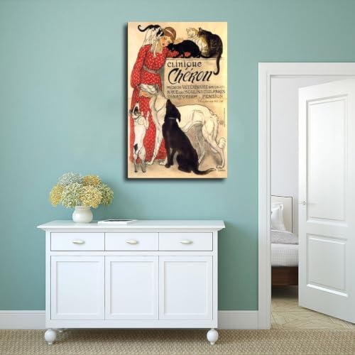 Toile Clinique Cheron Steinlen solution décoration murale rapide avec cadre - 4