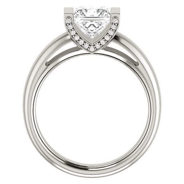 Mois 2 CT Princess Colorless Moissanite Engagement Ring for Women/Her, Wedding Bridal Ring Set, Eternity Sterling Silver Solid Gold Diamond Solitaire Half Bezel Set for Her4