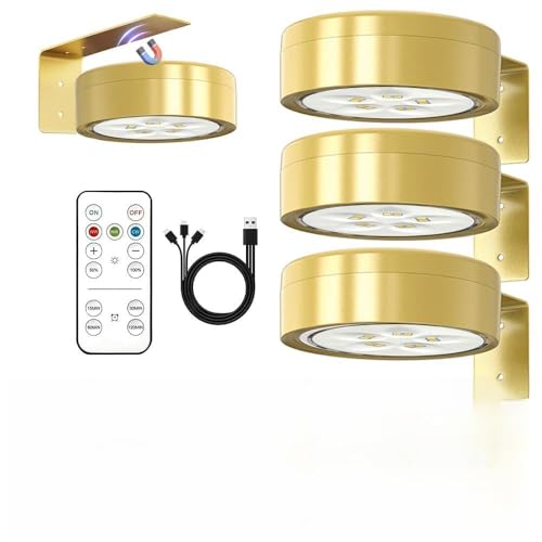 3 PCS Lampe Tableau Télécommandé Magnétique, Eclairage Tableau LED Sans Fil Rechargeable, 3 Couleurs et Fonction de Minuterie, Applique Murale Pour Tableau...