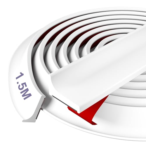 Hzetuu Seuil de Douche Barrage d'eau Silicone - Prime, Facile à Installer, Bloc d'eau de 12 MM, Idéal pour Les Salles de Bains, Les Douches et Les Cuisines,...