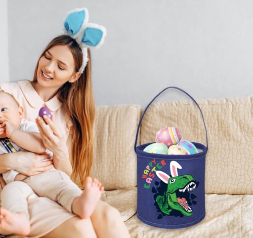Image of Dinosaur Basket Kids Storage Basket Baby Gift Basket Rectangular Cute Toy Storage Bin Box Organizer Book Shelf Basket Dinosaur Room Decor(Easter Dinosaur)