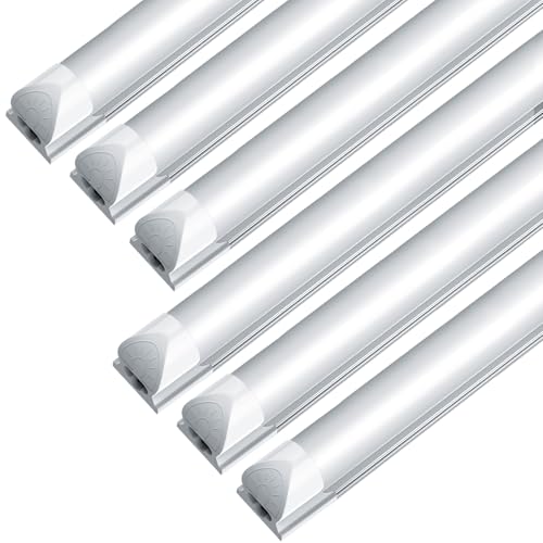 JESLED 8FT LED Shop Light, 72W 6500K 9000LM Super Bright, High Output, Frosted Cover, T8 Linkable LED Shop Lights for Garage, Wareshouse, Workshop Not Dimmable (6-Pack)
