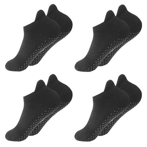 Image of Women Non Slip Grip Ankle Socks with Anti-Skid Soles Cushioned for Elderly, Yoga, Pilates, Ballet, Hospital, Home, Walking