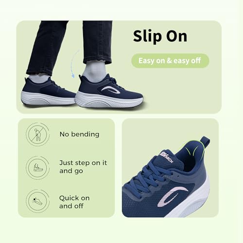 Wide Toe Box Women's Walking Shoes with Arch Support Orthotic Plantar Fasciitis Tennis Sneakers US 6-114