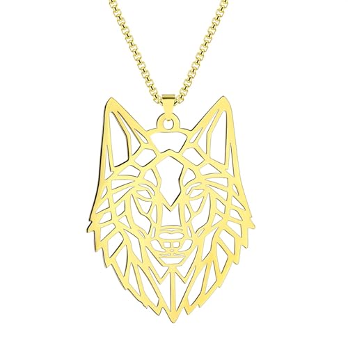 Femmes bijoux vikings punk collier loup hypoallergénique