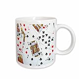 3dRose Scattered playing cards photo - for card game players eg poker bridge games casino las vegas night 15oz Mug
