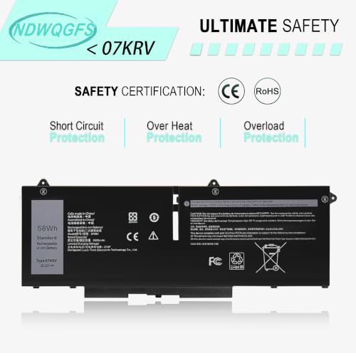 Image of FK0VR 07KRV Laptop Battery Replacement for Dell Latitude 5330 7330 7430 7530 2-in-1 Series Latitude 5330 2-in-1 /7330 2-in-1 /7430 2-in-1 Compatible with P133G P134G 8H6WD 51R71 FKOVR