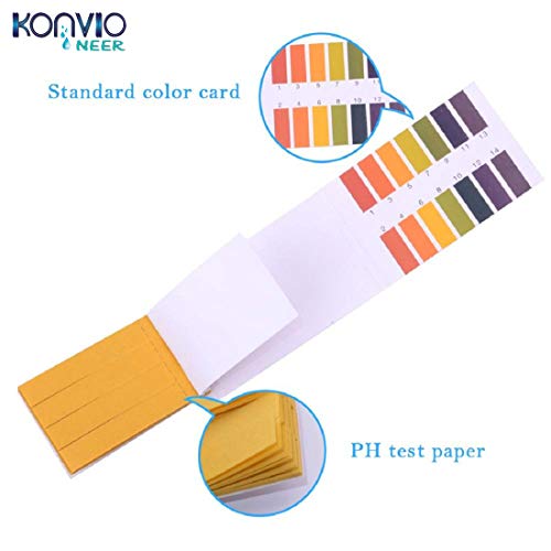 Konvio Neer Full pH 1-14 Test Indicator Litmus pH Paper, ph Meter, Litmus Paper for Water Testing, Water and Soil testing with 80 Strips, 1-14 Test Indicators, pH Strip(80 Strips)