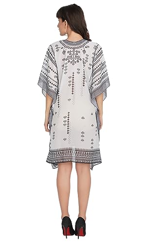 Image of RAVI RAJORIA Georgette Digital Printed Beach Wear Kaftan Blue Free Size R800 | Multi Color 2