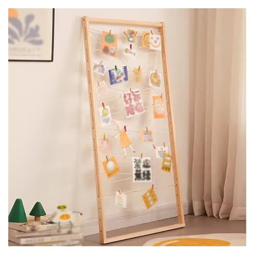 MYRDBT Raumteiler Klappbar, Freistehendes Wandgitterbrett aus Holz, Präsentationsständer für Zuhause, Sichtschutzplatte für Weltraumfotos