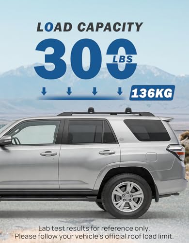 Image of JOYTUTUS Roof Rack Cross Bars Compatible with Toyota 4Runner 2025-2026 | With Raised Side Rails, 300LBS, Lockable Hidden Tie-Down, Low Wind Noise, Heavy-Duty Aluminum Alloy, Easy Install