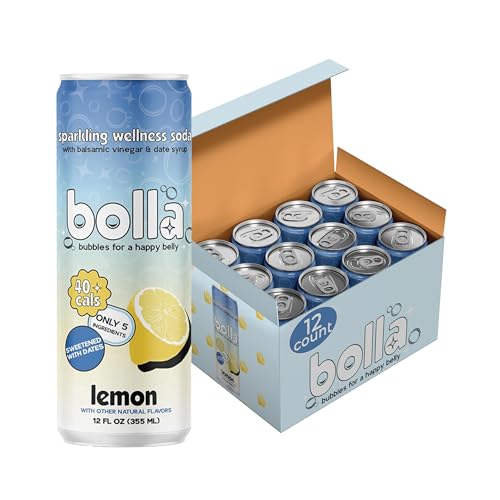 Lemon Sparkling Wellness Soda · Naturally sweetened with dates · Crafted with balsamic vinegar · 5 simple ingredients · Low calorie · Antioxidant-rich · No added sugar 12 pack
