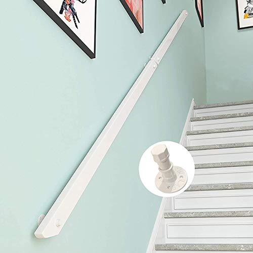 Rampe d'escalier en bois blanc 120 cm CHEWYNP pour sécurité intérieure - 7