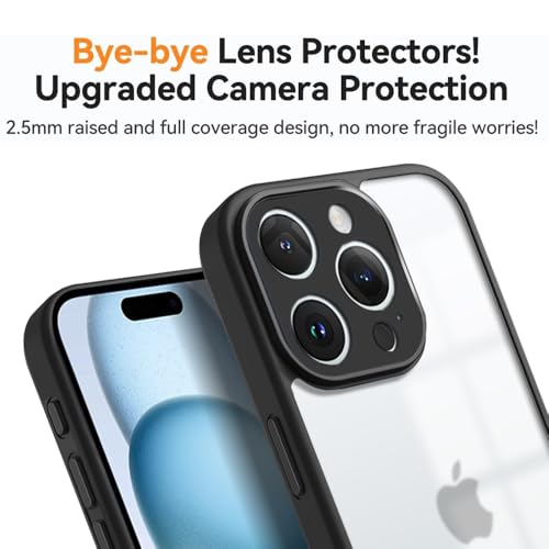 Image of KARWANBack Cover |Shockproof Bumper Case | Full Camera Protection | Raised Edges | Super Soft Side TPU | Bumper Case for iPhone 16 Pro Max - Black