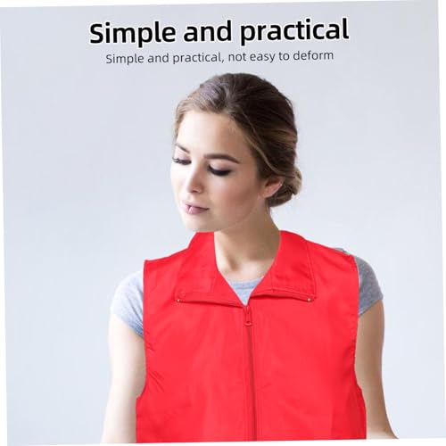 Adult Volunteer Activity Vest Red Lightweight Utility for Supermarket and Events Comfortable Cargo Vest for Awareness and Team Appearance Xl4