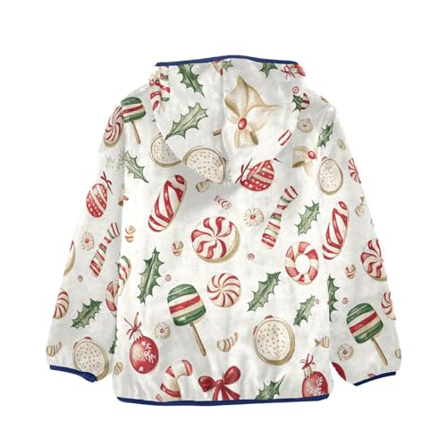 Christmas Candy Girls Fleece Jacket Girls Fall Jacket Girls Zip Up Hoodie Girls Sherpa Jacket 2-10T2