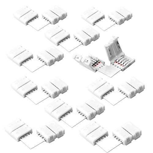 Sienoc 10 PK tira del LED RGB esquina conector conector rápido conector L Juego de conector