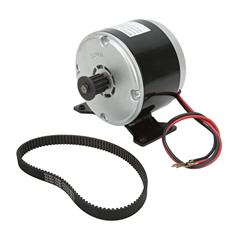 Alomejor Electric Brushed Motor Set, 24V 300W High Speed Brushed Motor with Rubber 535 Synchronous Belt