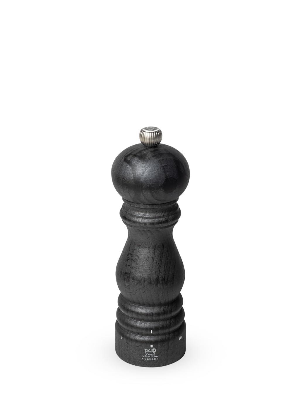 PEUGEOT - Paris u'Select 18 cm Salt Mill - 6 Predefined Grind Settings - Made with PEFC Certified Wood - Made in France - Graphite Colour, Grey