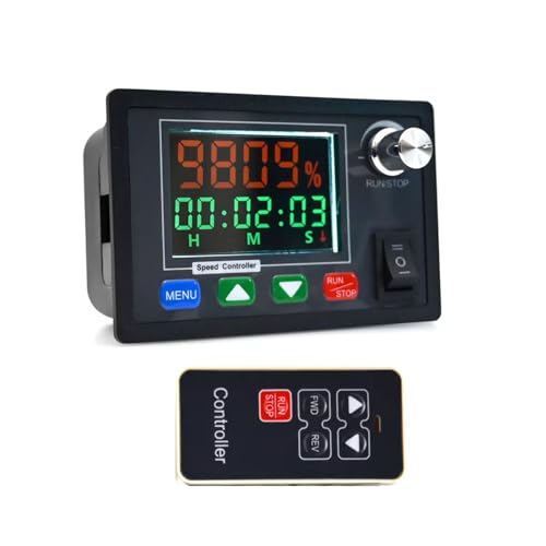 DC 10-55V DC Motor Speed Regulator with LCD Display Supports 3 Paired Remote to Start Stop Rotation Direction Switch