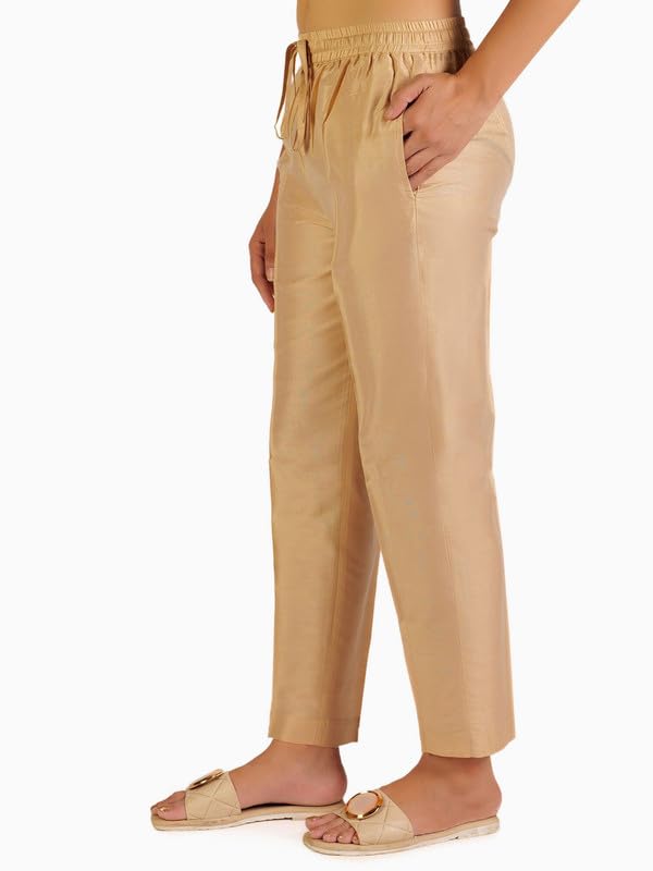 Image of Trouser Pants for Women,Stylish Trousers for Woman for Kurti Relaxed & Regular Straight fit Palazzo,Ethnic Bottom Formal Pants for Women Office wear Casual & Daily Use