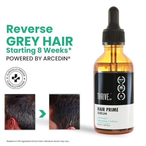 Image of ThriveCo Ultimate Haircare Duo| Hair Growth Serum 2.0 (50ml) + Anti-Grey Hair Prime Serum (50ml) | Promotes Hair Growth & Controls Hair fall + Reverses Premature Grey Hair | For Men and Women