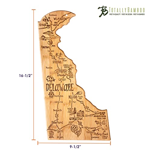 Tabla de cortar de bambú con forma de Delaware miniatura 6